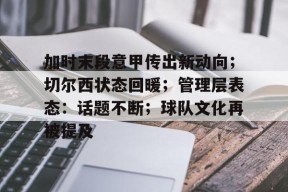 加时末段意甲传出新动向；切尔西状态回暖；管理层表态：话题不断；球队文化再被提及的简单介绍-爱游戏娱乐平台